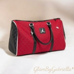 Nike Jordan Monogram Duffle Bag – Red/Black – Premium Travel/Gym Bag – Brand New